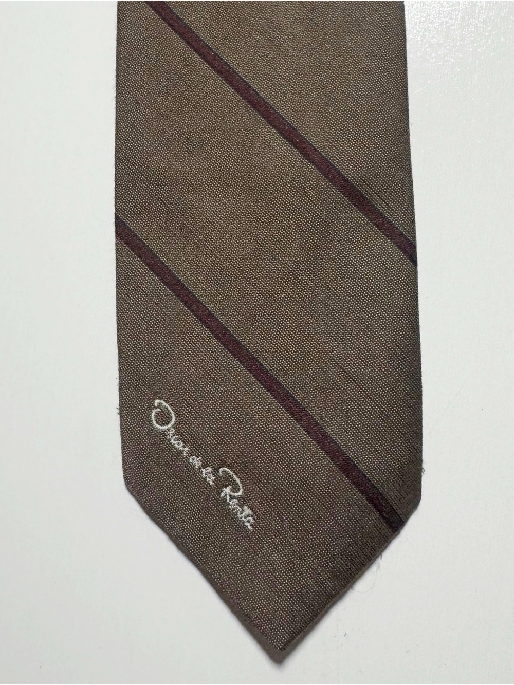 Vintage 1970s/1980s Oscar de la Renta Striped Mens Necktie